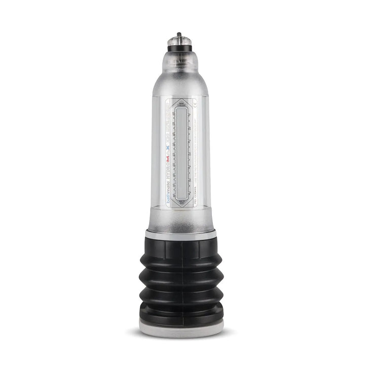 Bathmate Hydromax7 X30 Penispumpe Clear – transparenter Zylinder mit schwarzem Balgkolben, hochwertiges Hydro-Design