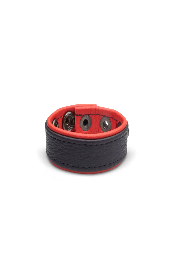 Leder Cockring Schwarz/Rot | KinkySabine BDSM Premium Leder Cockring Schwarz/Rot | KinkySabine BDSM Premium