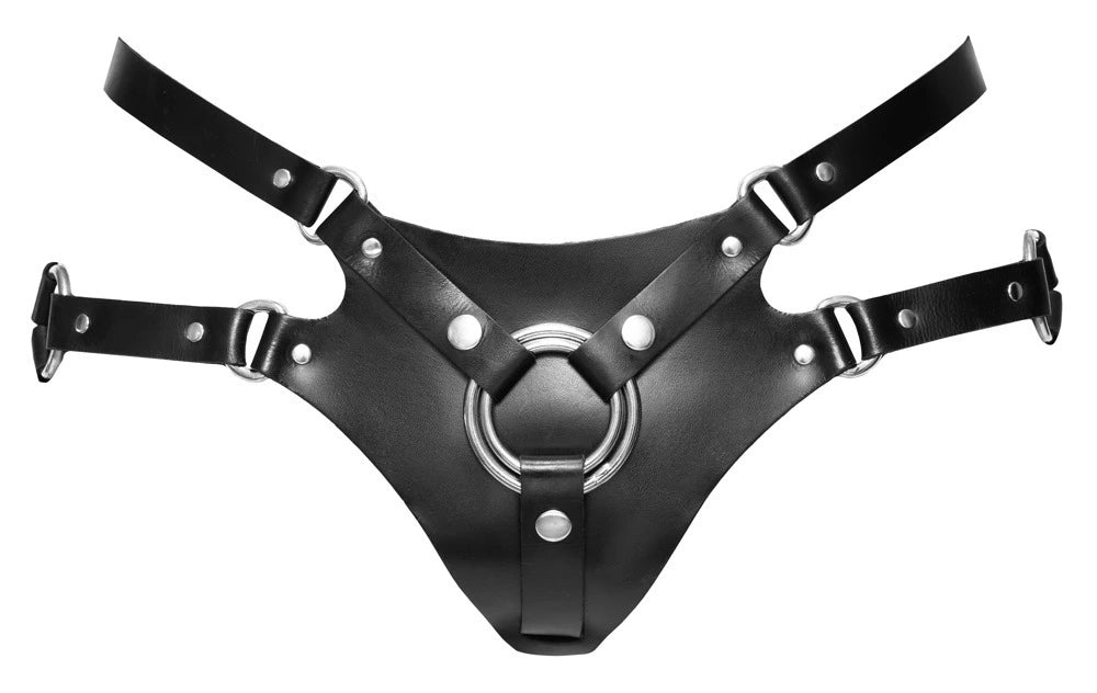 ZADO - Strap-on-Harness aus Leder Schwarz