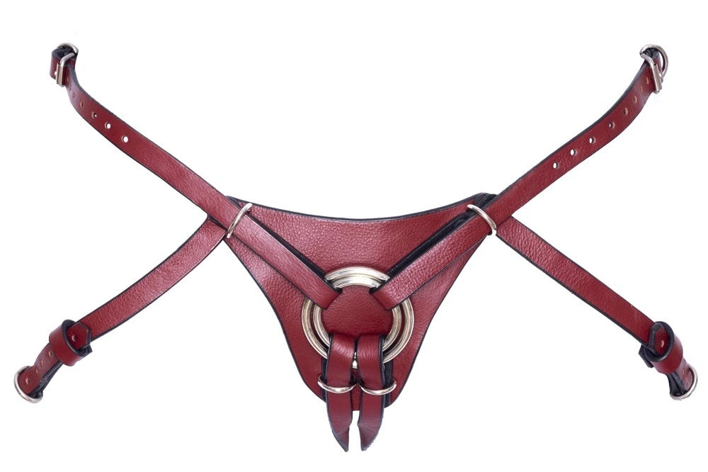 ZADO - Strap-on-Harness aus Leder Braun