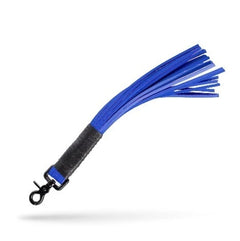 KinkySabine - Lederpeitsche mit Karabiner schwarz/blau