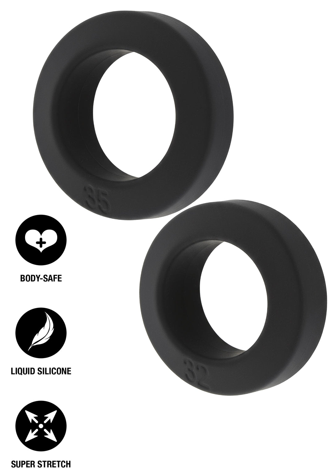 Hidden Desire Double Stackers C-Rings 2 Pcs Set L 5