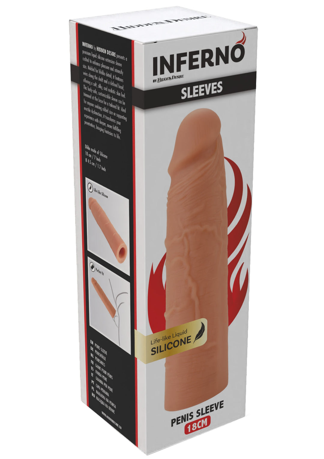 Hidden Desire Penis Sleeve Liquid Silicone 18 cm 2