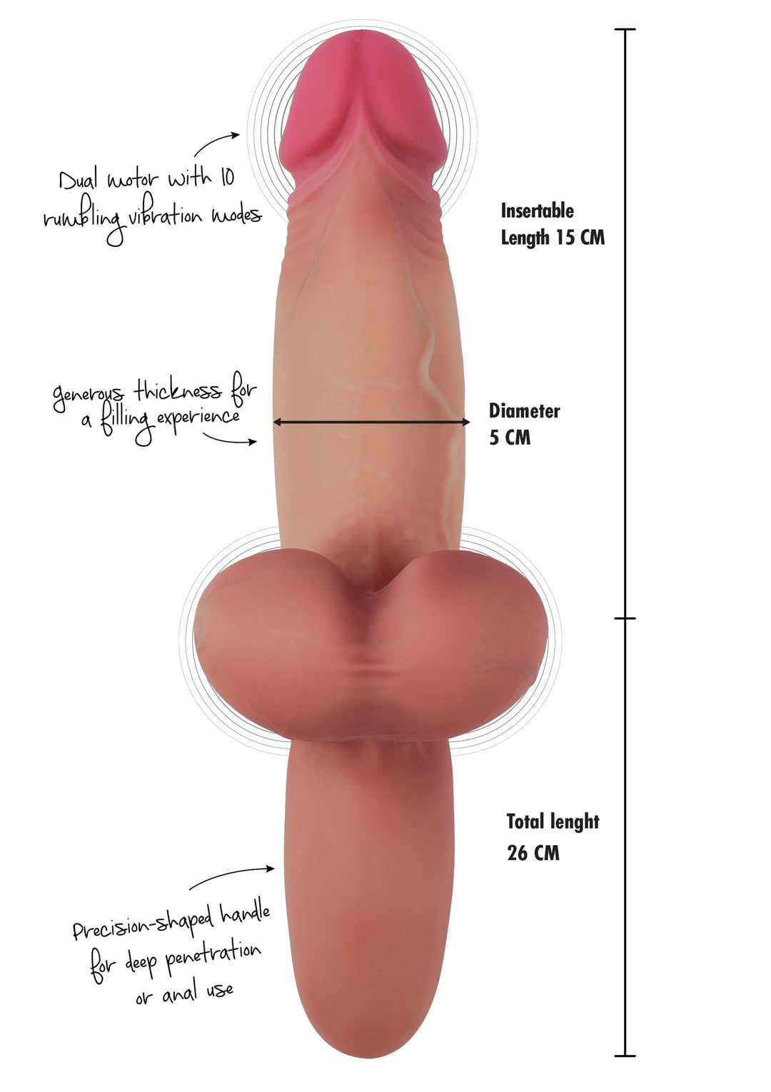 Hidden Desire Heavy Hitter Vibrating Dildo Liquid Silicone 6