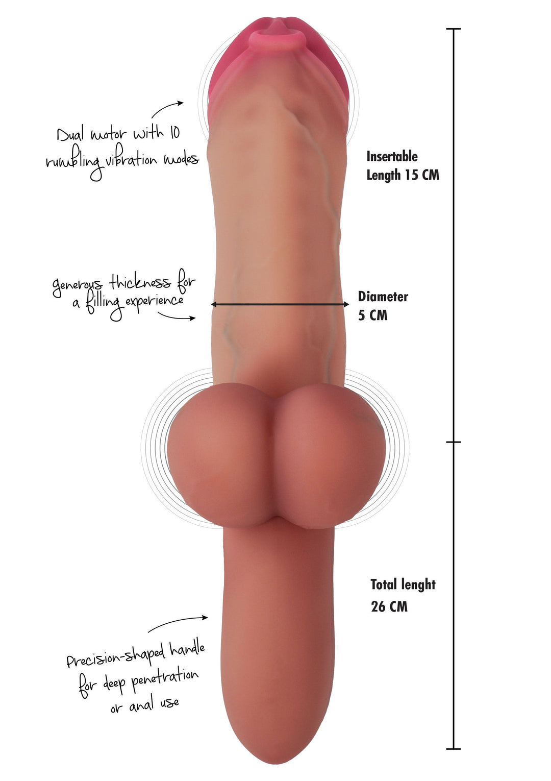 Hidden Desire Pierced Punisher Vibrating Dildo Liquid Silicone 6