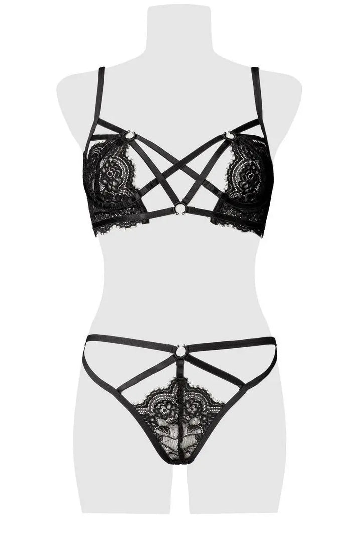 Grey Velvet - Lingerie-Set mit feiner Spitze