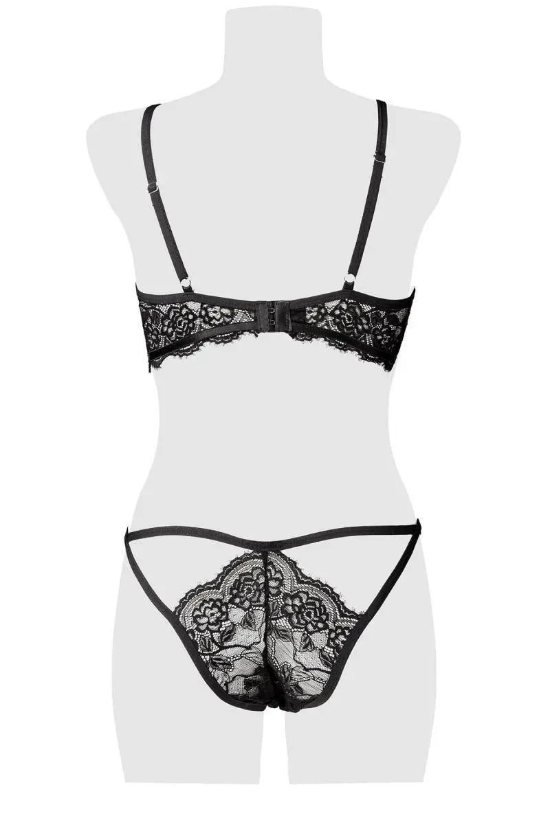 Grey Velvet - Lingerie-Set mit feiner Spitze