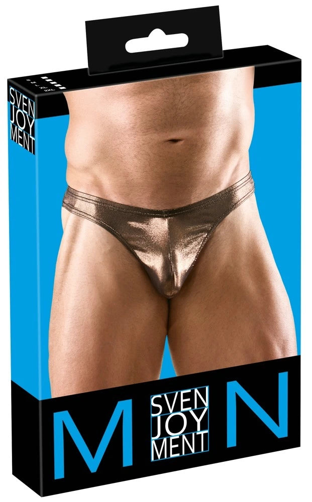 Verpackung des Svenjoyment Herrenstrings im Kupfer-Metallic-Look