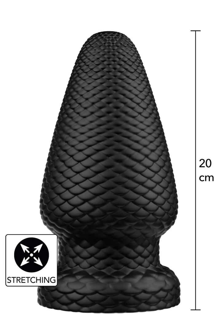 Hidden Desire Giant Dragon Butt Plug XL in Schwarz mit 20 cm Gesamtlänge