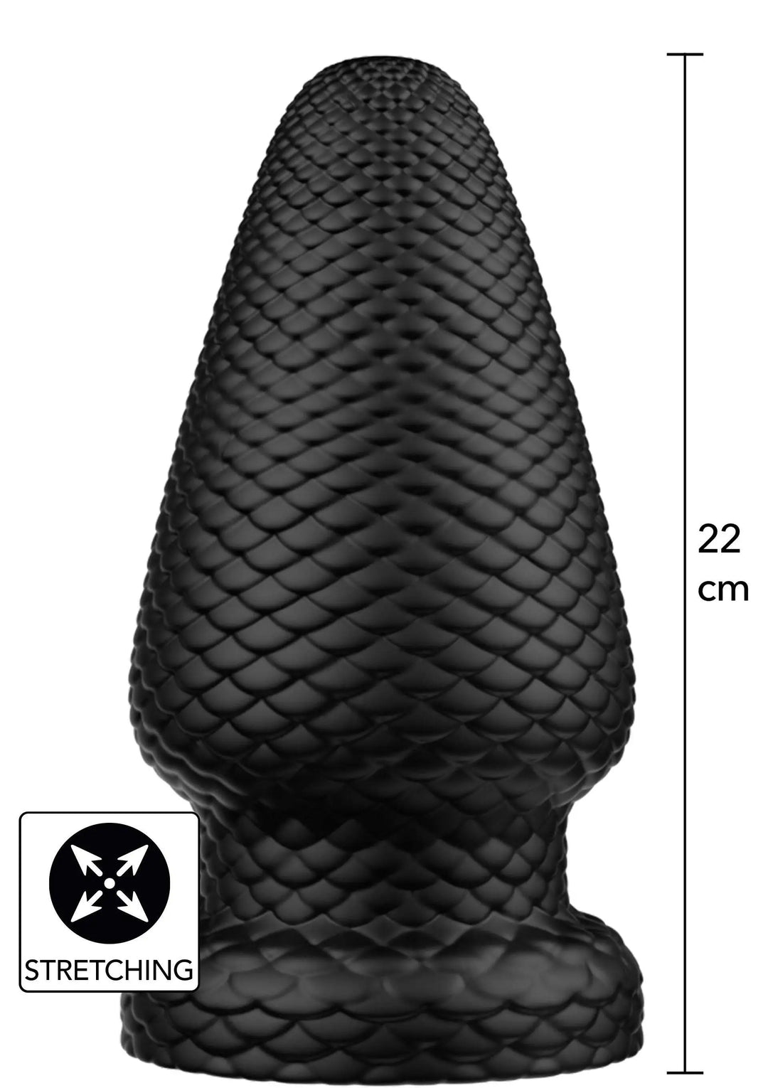 Hidden Desire Giant Dragon Butt Plug XXL in Schwarz mit 22 cm Gesamtlänge