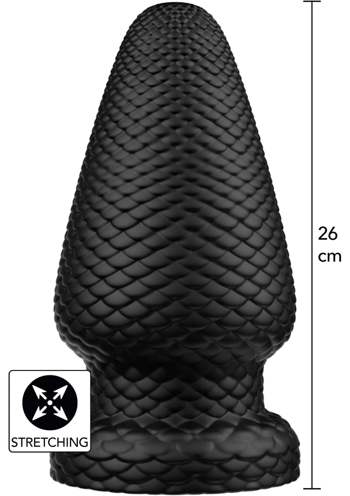 Hidden Desire Giant Dragon Butt Plug XXXL in Schwarz mit 26 cm Gesamtlänge