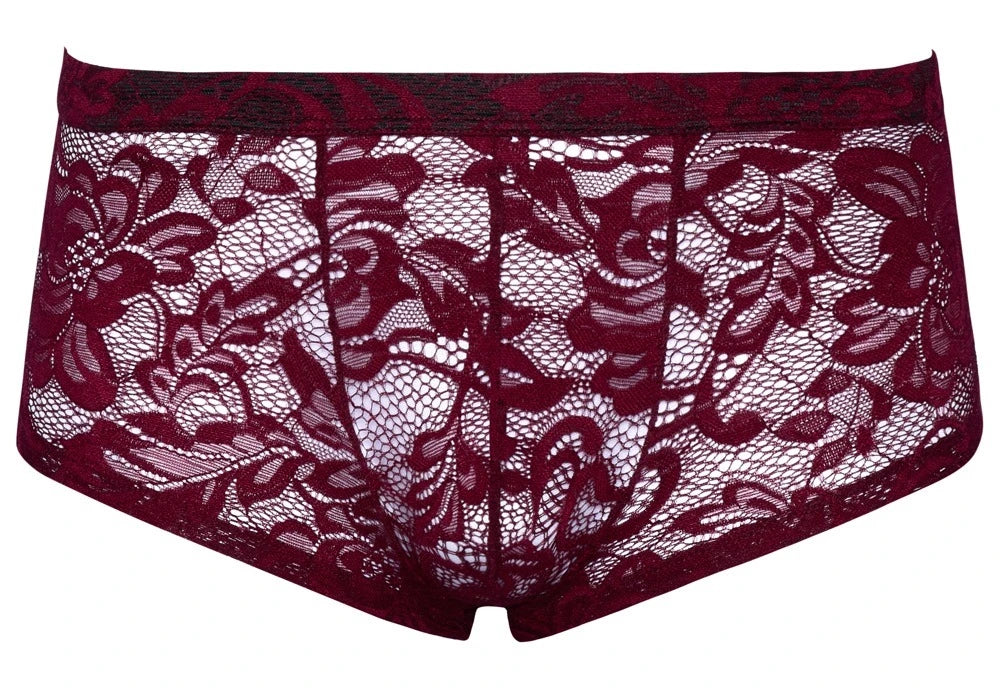 Svenjoyment - Boxershorts aus dunkler roter Spitze