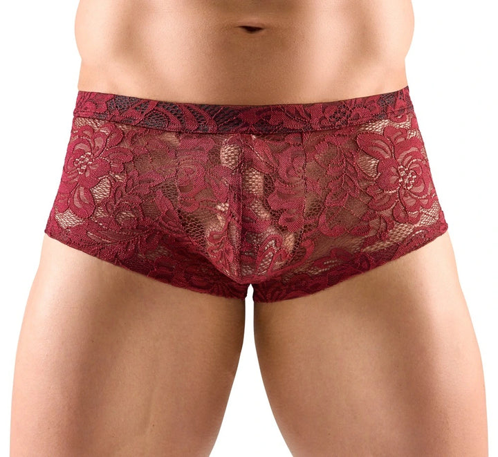 Svenjoyment - Boxershorts aus dunkler roter Spitze