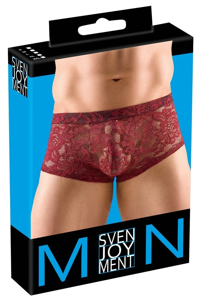 Svenjoyment - Boxershorts aus dunkler roter Spitze