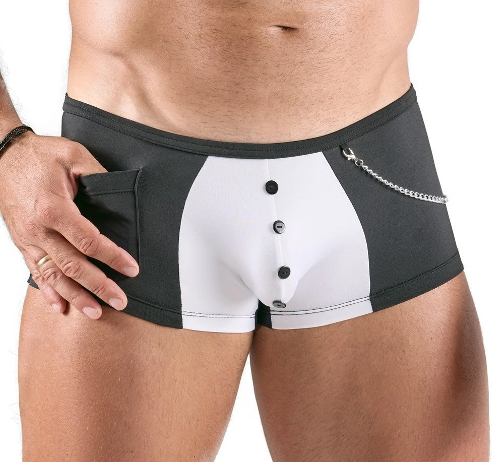 Svenjoyment - Shorts im schwarz-weißen Service-Style