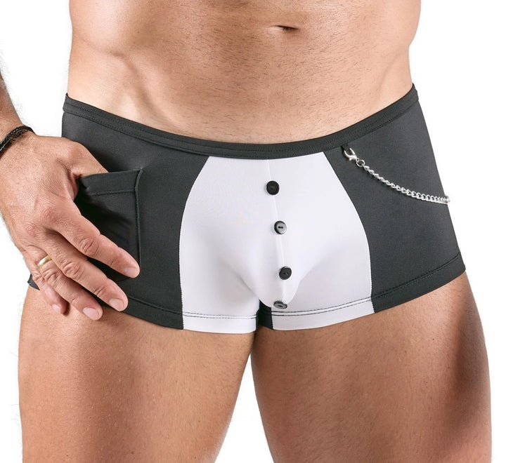 Svenjoyment - Shorts im schwarz-weißen Service-Style