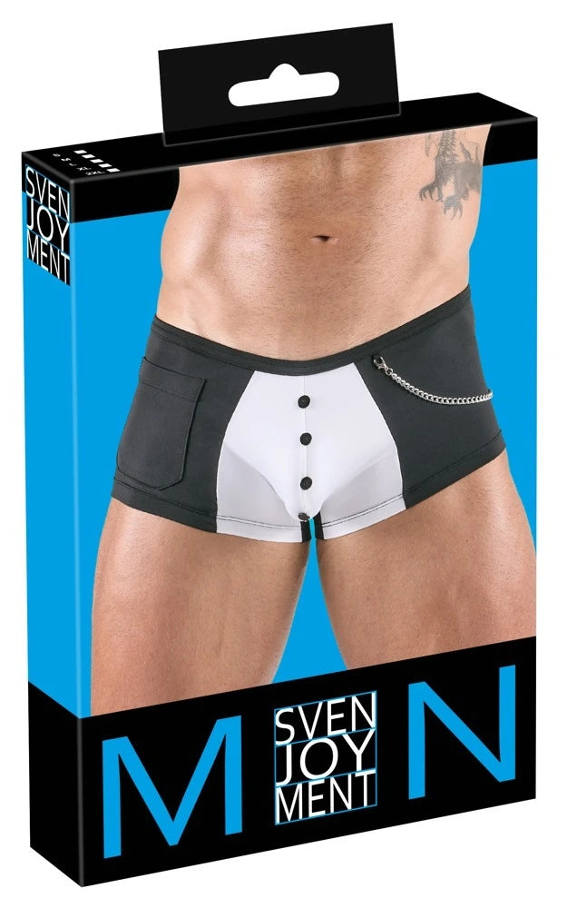 Svenjoyment - Shorts im schwarz-weißen Service-Style