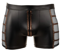 NEK Herren-Pants – Wetlook & Netz in Schwarz