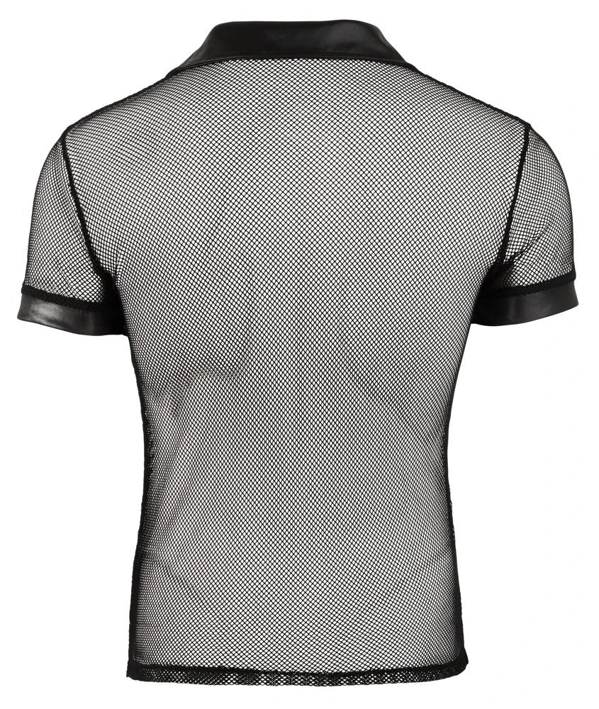 Svenjoyment - Teiltransparentes Netzshirt mit kurzen Ärmeln