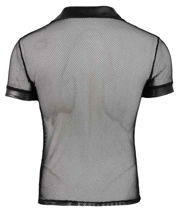 Svenjoyment - Teiltransparentes Netzshirt mit kurzen Ärmeln
