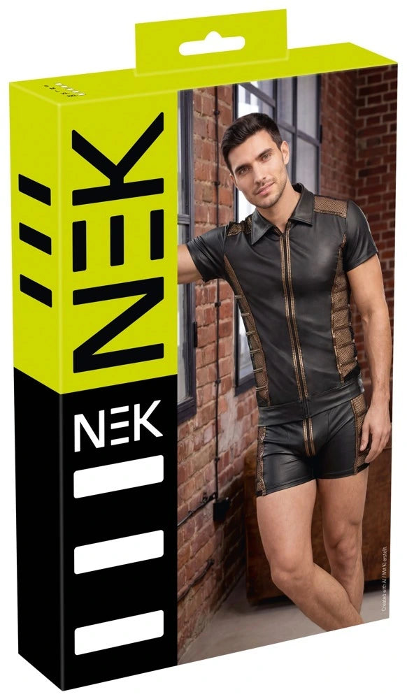 Verpackung des NEK Herrenshirts in Schwarz mit Bronze-Details