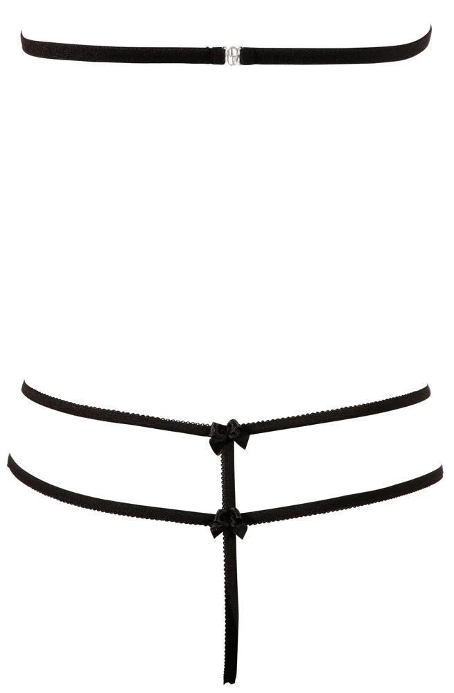 Cottelli Lingerie - Dessousset aus BH und Ouvert-String Schwarz