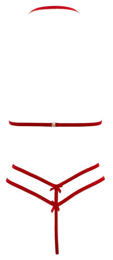 Cottelli Lingerie - Dessousset aus BH und Ouvert-String Rot