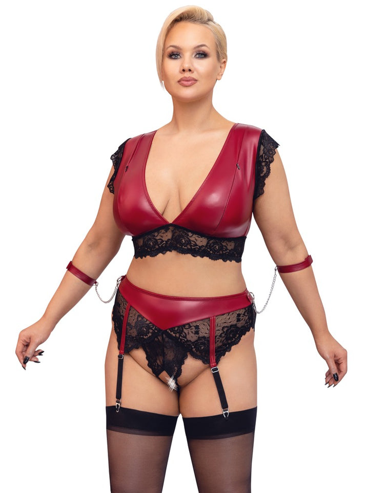 Cottelli Bondage - Ouvert Set rot/schwarz Queensize