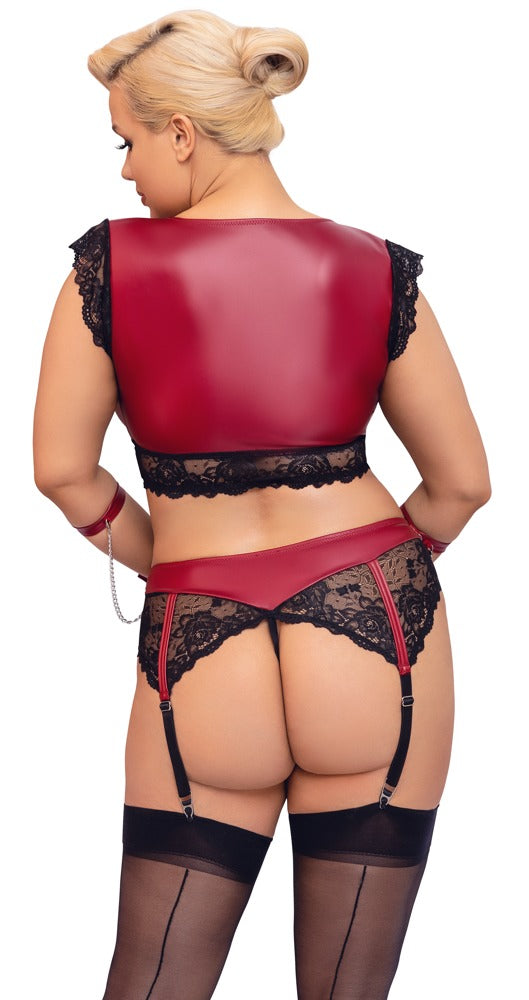 Cottelli Bondage - Ouvert Set rot/schwarz Queensize