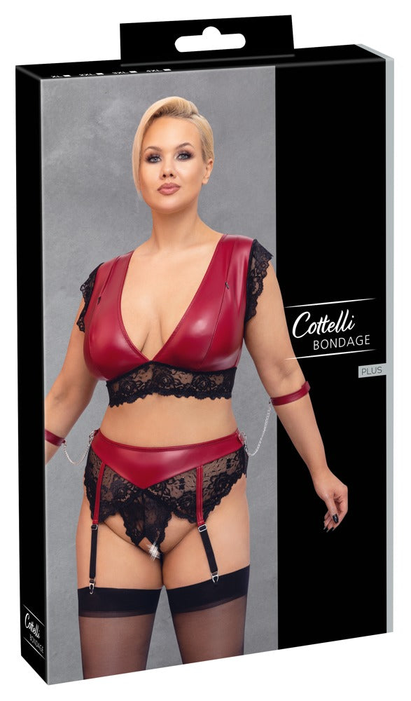 Cottelli Bondage - Ouvert Set rot/schwarz Queensize