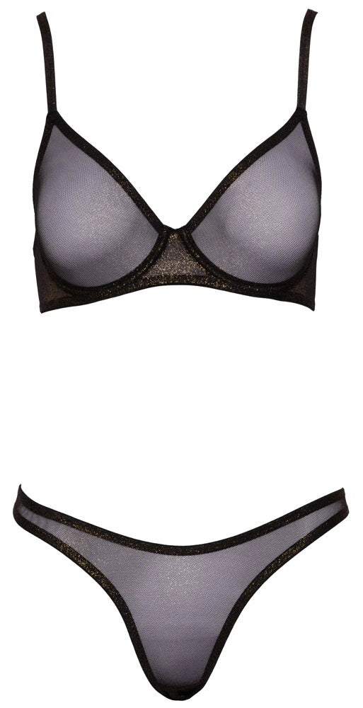 Cottelli Lingerie - Transparentes Dessousset Schwarz
