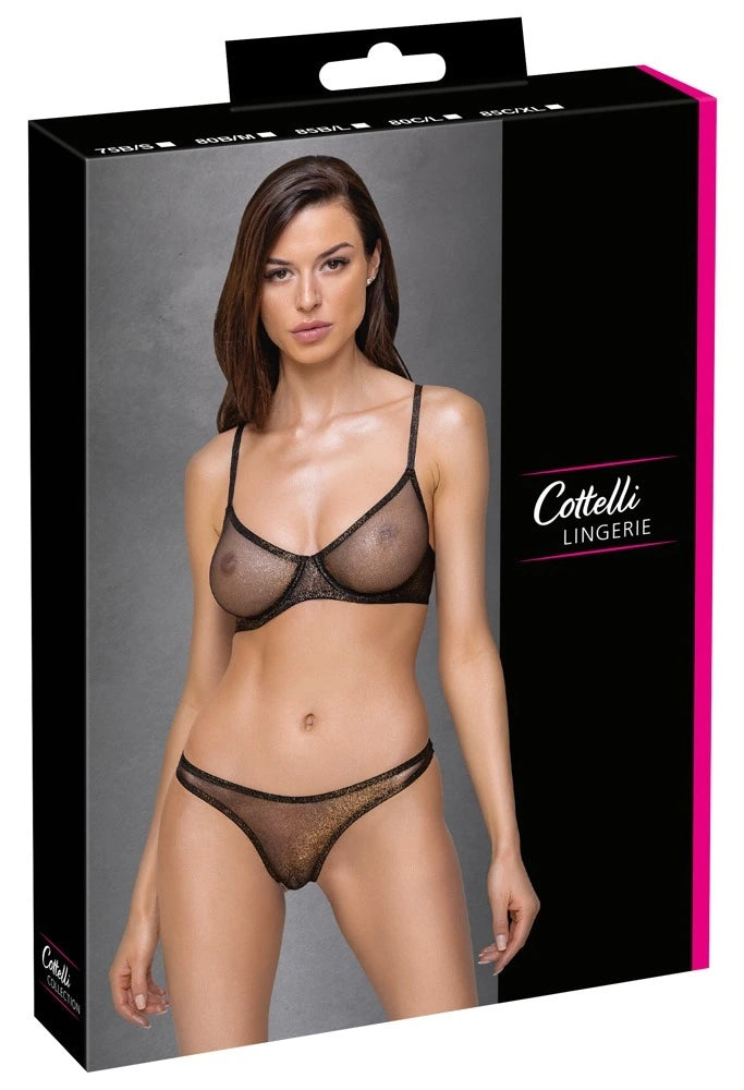 Cottelli Lingerie - Transparentes Dessousset Schwarz