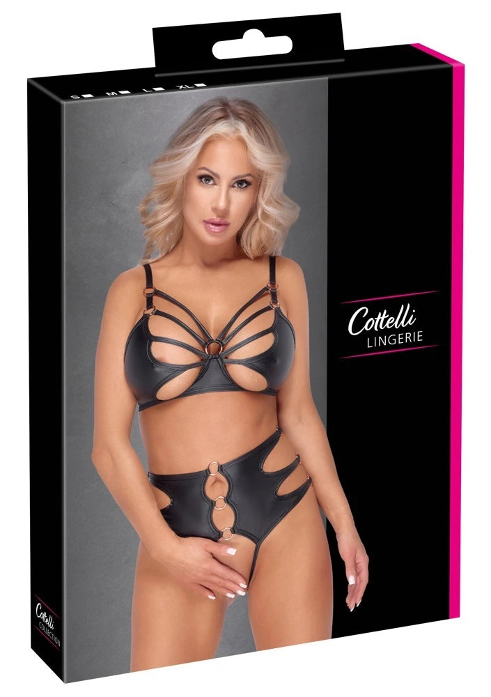 Cottelli Lingerie provokativer BH mit Ouvert Taillen Slip