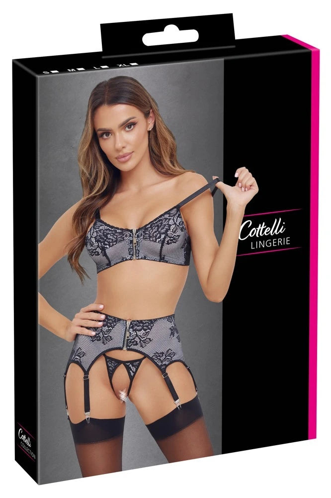 Cottelli Lingerie - Ouvert Set grau/silber