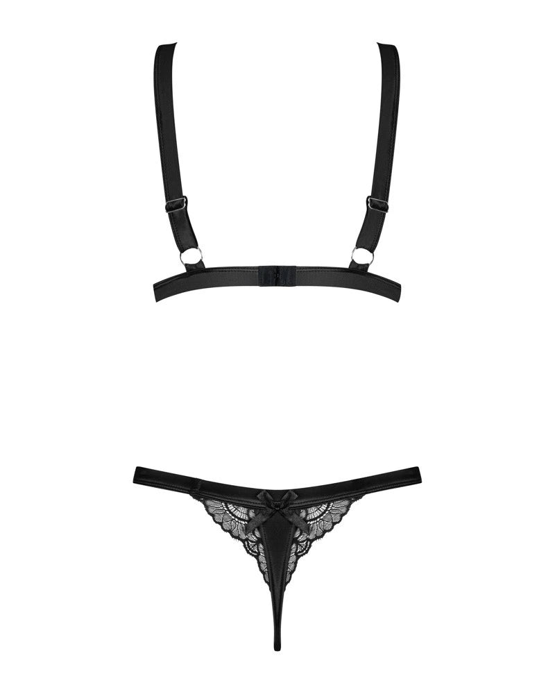 Obsessive Eloissa Dessous-Set Schwarz – 2-teiliges Set mit Soft-BH und String