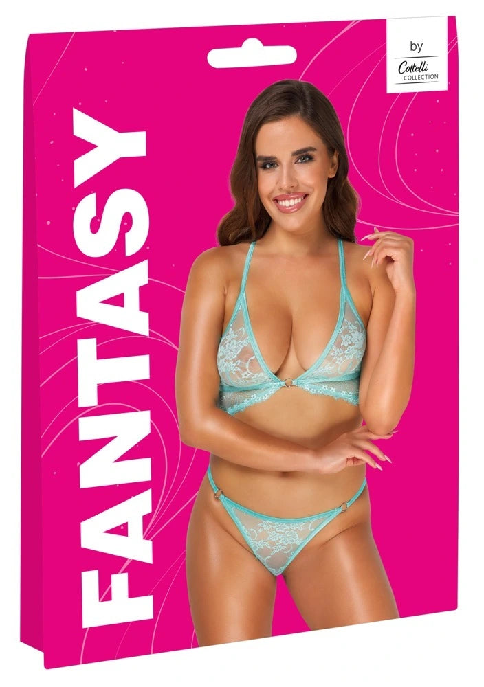 Fantasy by Cottelli Dessous-Set Türkis – Verführerisches BH & Slip Set | Sexy Reizwäsche