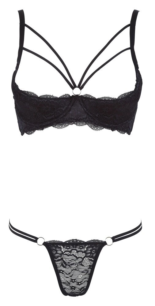 Cottelli Lingerie - Dessousset mit Hebe und String Schwarz