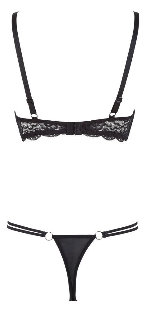 Cottelli Lingerie - Dessousset mit Hebe und String Schwarz