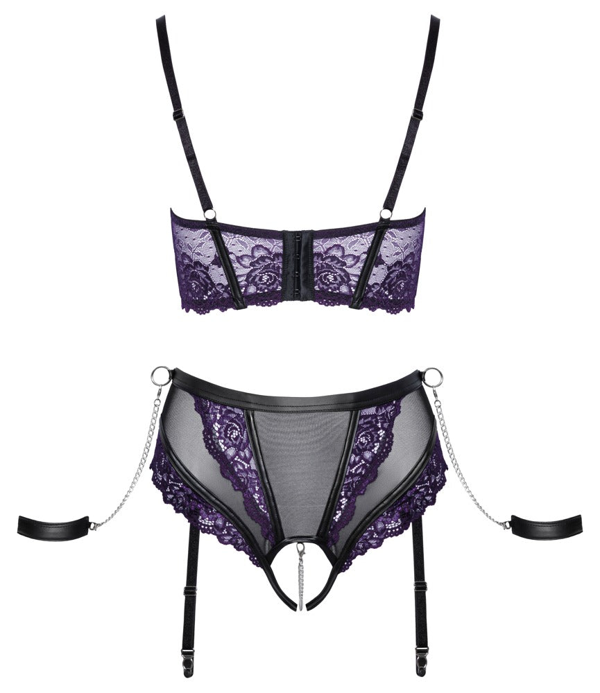 Cottelli Bondage - Ouvert Set schwarz/lila