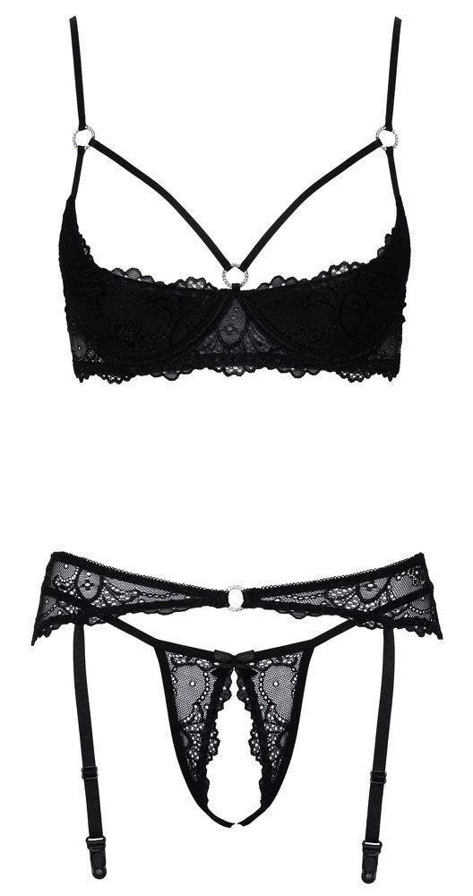 Cottelli Lingerie - Hebe Ouvert Set Schwarz