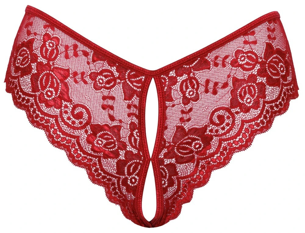 Cottelli Lingerie - Ouvert Spitzenslip Rot
