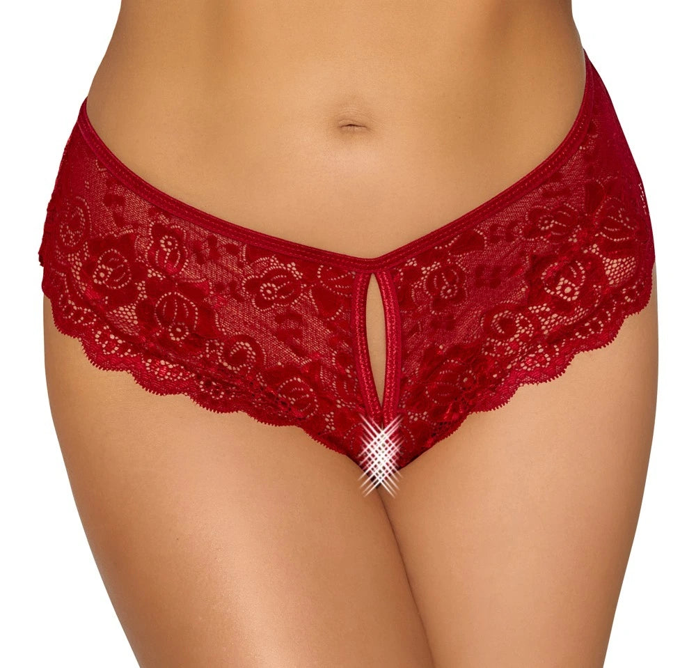 Cottelli Lingerie - Ouvert Spitzenslip Rot