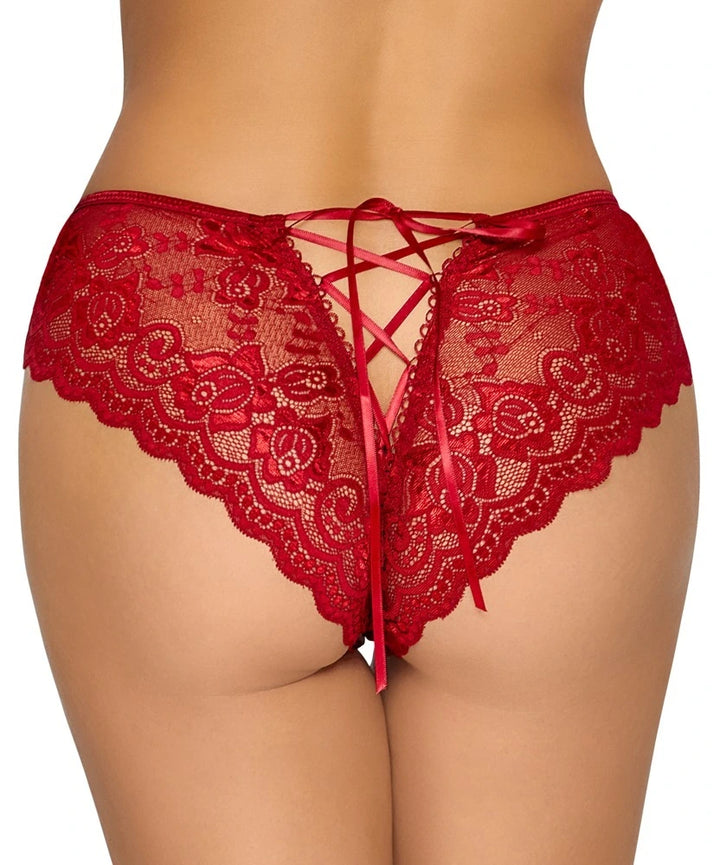 Cottelli Lingerie - Ouvert Spitzenslip Rot