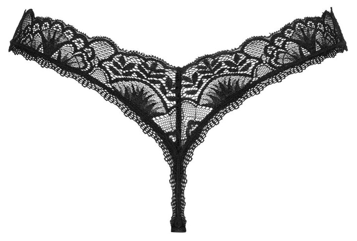 Obsessive Donna Dream Riostring Schwarz – eleganter Damen-Spitzen-String mit floraler Stickerei und verführerischem V-Schnitt