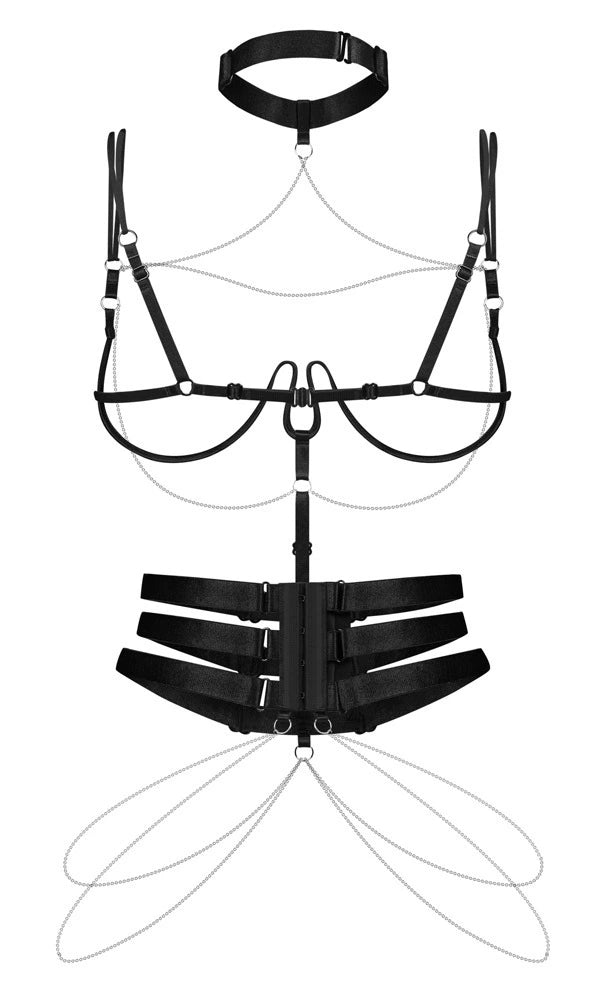 Obsessive Harness Premisis – Luxuriöses Harness-Set mit Kettchen & Choker