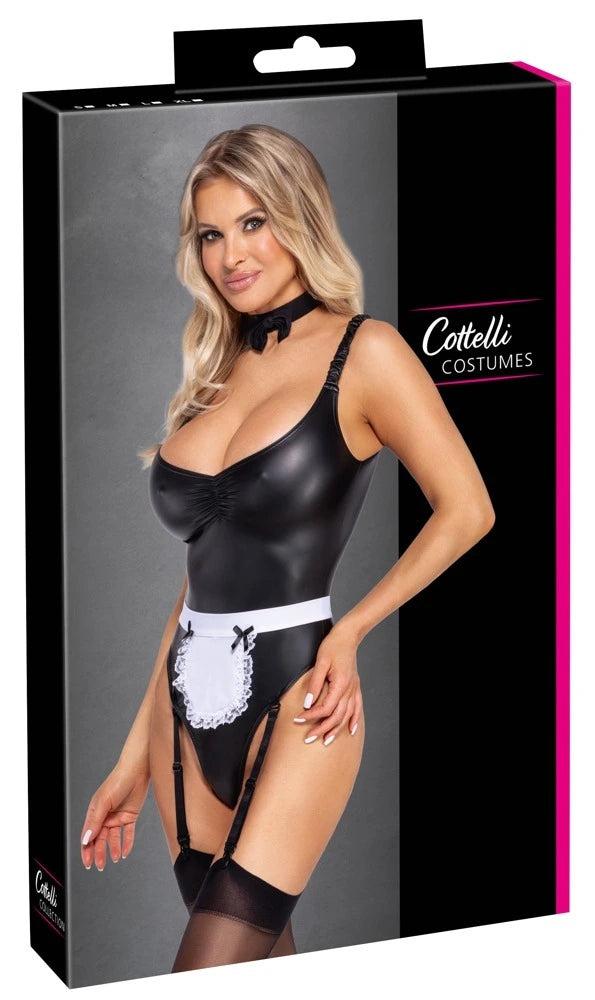 Cottelli Costumes Kellnerinnen-Kostüm Straps-Body 3-teilig Schwarz