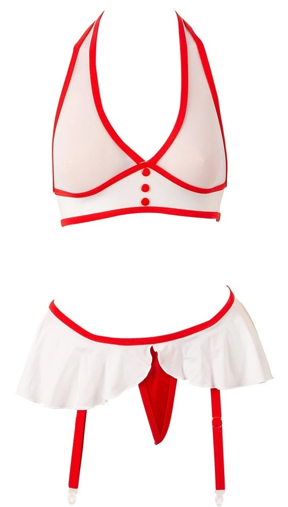 Cottelli Costumes Krankenschwestern-Kostüm Sexy 2-teilig Weiß