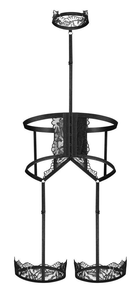 Obsessive Harness Hersis – Straps-Harness mit Spitze & Strumpfbändern