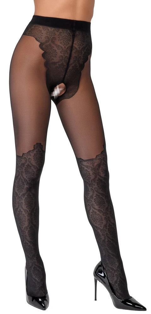 Cottelli Legware - Strumpfhose Ouvert im Overknee-Look