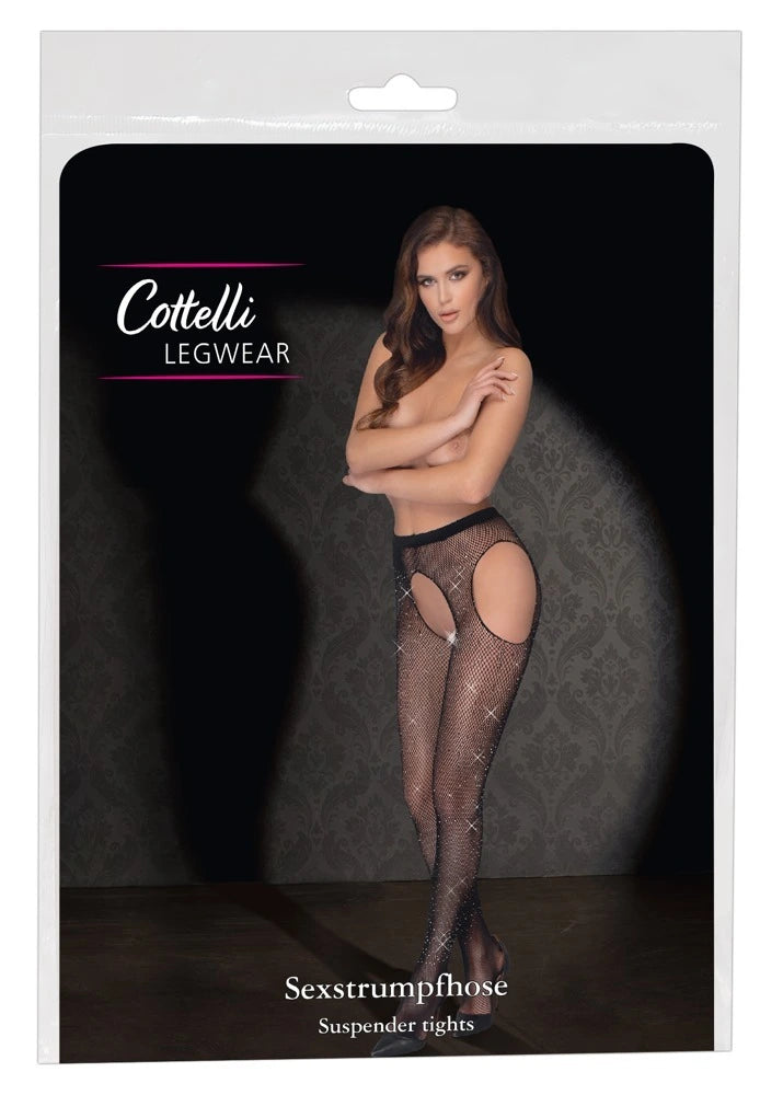 Cottelli Legware - Straps-Strumpfhose Glitzer